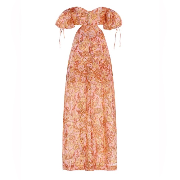 NWOT Ague Bendita Cielo Vuelo Atardecer Linen Maxi Dress Size Large NEVER WORN - Picture 4 of 13